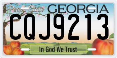 GA license plate CQJ9213