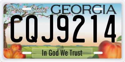 GA license plate CQJ9214