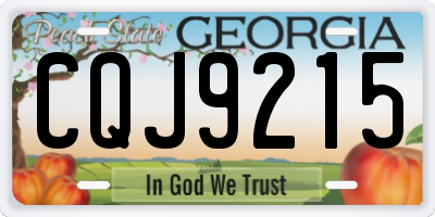 GA license plate CQJ9215