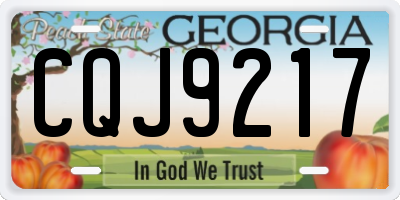 GA license plate CQJ9217
