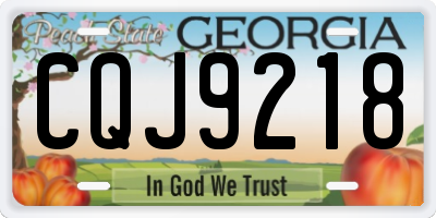 GA license plate CQJ9218