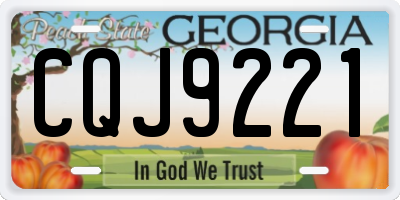 GA license plate CQJ9221