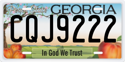 GA license plate CQJ9222