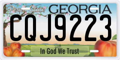 GA license plate CQJ9223
