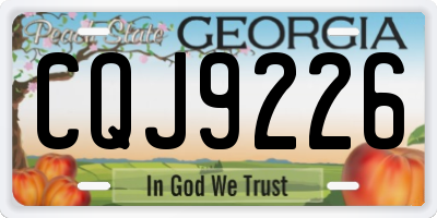 GA license plate CQJ9226