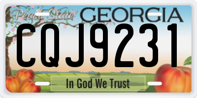 GA license plate CQJ9231