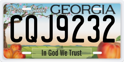 GA license plate CQJ9232