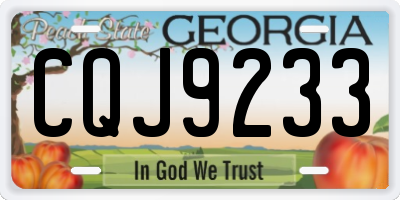 GA license plate CQJ9233