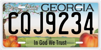 GA license plate CQJ9234