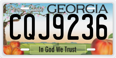GA license plate CQJ9236