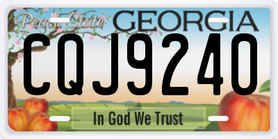 GA license plate CQJ9240