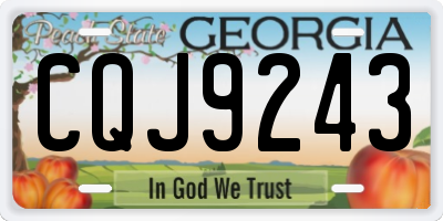 GA license plate CQJ9243