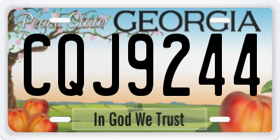 GA license plate CQJ9244