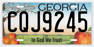 GA license plate CQJ9245
