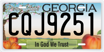 GA license plate CQJ9251