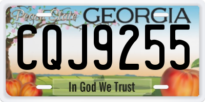 GA license plate CQJ9255