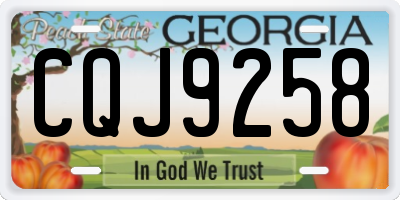 GA license plate CQJ9258