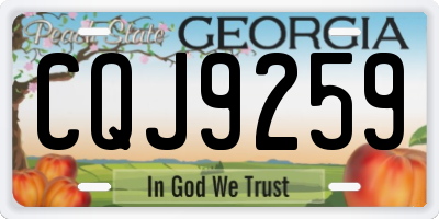 GA license plate CQJ9259