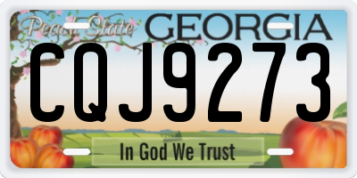 GA license plate CQJ9273