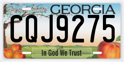 GA license plate CQJ9275