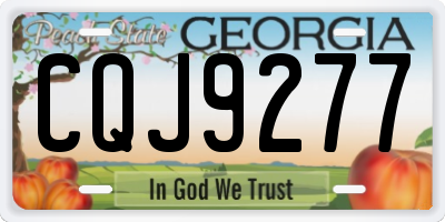 GA license plate CQJ9277