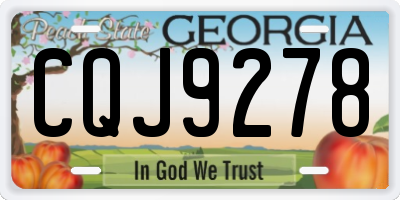GA license plate CQJ9278