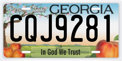 GA license plate CQJ9281