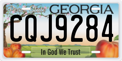GA license plate CQJ9284