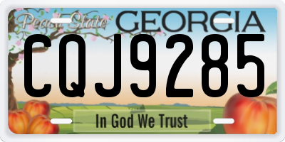 GA license plate CQJ9285