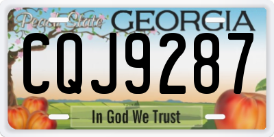 GA license plate CQJ9287