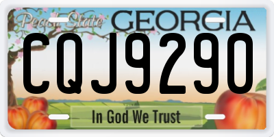 GA license plate CQJ9290