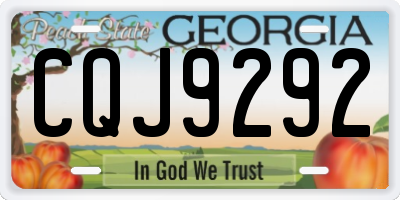 GA license plate CQJ9292