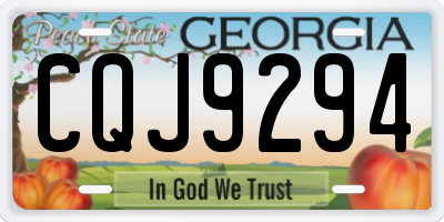 GA license plate CQJ9294
