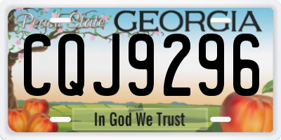 GA license plate CQJ9296