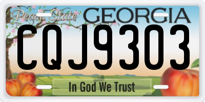 GA license plate CQJ9303