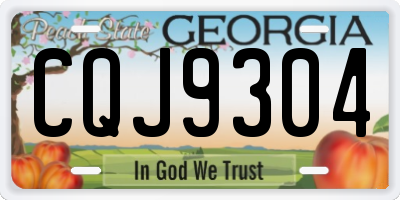 GA license plate CQJ9304