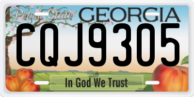GA license plate CQJ9305