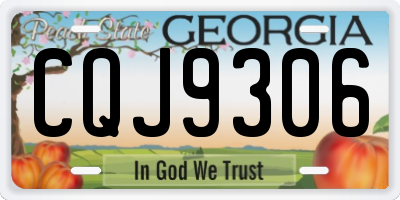 GA license plate CQJ9306