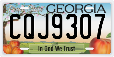 GA license plate CQJ9307