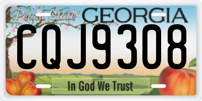 GA license plate CQJ9308