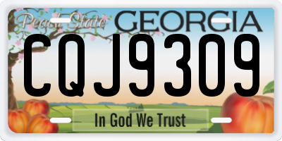 GA license plate CQJ9309