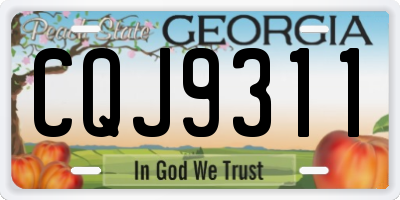 GA license plate CQJ9311