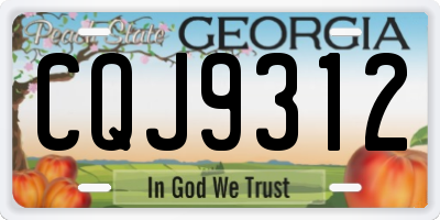 GA license plate CQJ9312