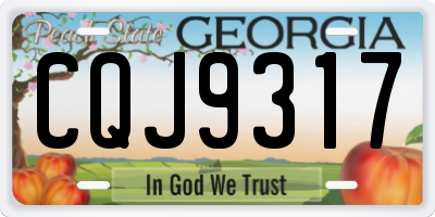 GA license plate CQJ9317