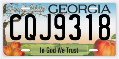 GA license plate CQJ9318