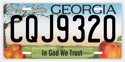 GA license plate CQJ9320