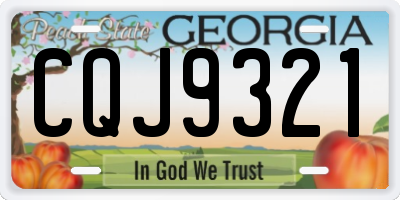 GA license plate CQJ9321