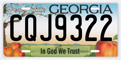 GA license plate CQJ9322