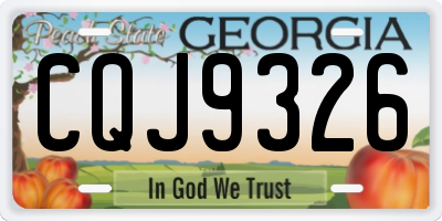 GA license plate CQJ9326