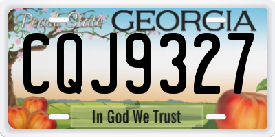 GA license plate CQJ9327